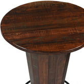 Madison Medium Brown Sealed Finish and Black Iron Bar Table